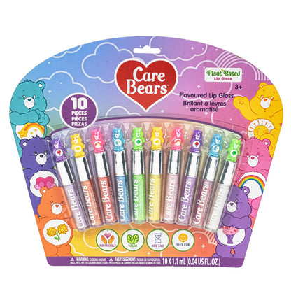 Townley Girl Care Bears 10-Piece Plant-Based Lip Gloss Set for Kids 3+ | Party Favors & Gifts
