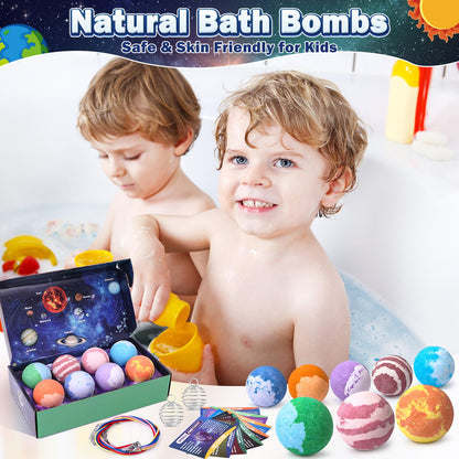 Toylink Galaxy Bath Bombs for Kids – 8 Pack Planets with Surprise Inside