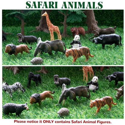 Toymany 14Pcs Tiny Jungle Animal Figures – Realistic Mini Safari Set (1-2 inch)