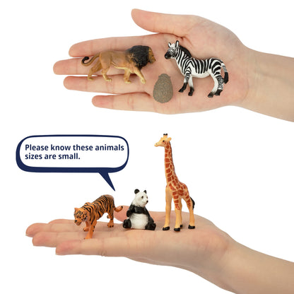 Toymany 14Pcs Tiny Jungle Animal Figures – Realistic Mini Safari Set (1-2 inch)