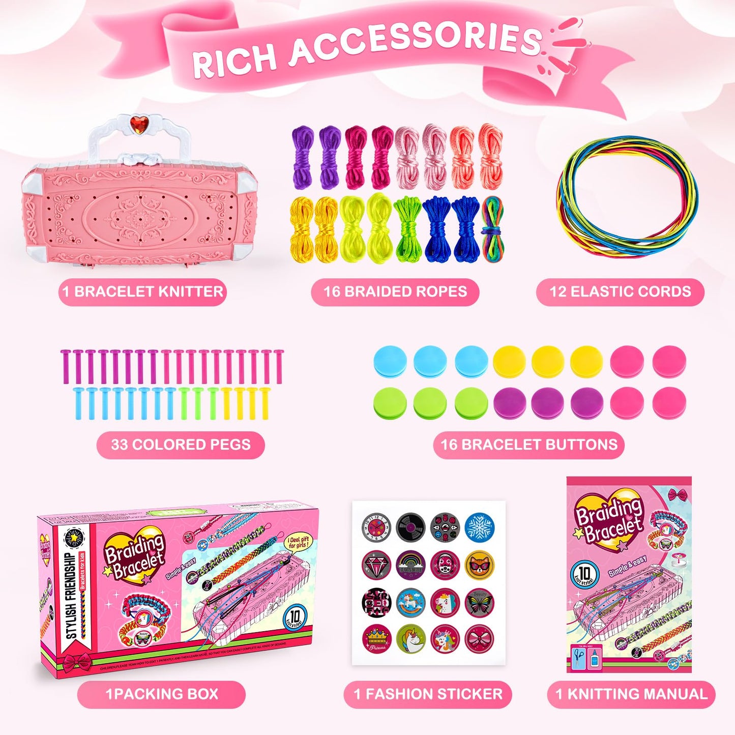 TQRAZ Bracelet Making Kit for Kids 8-12 — Friendship Bracelet Craft Set