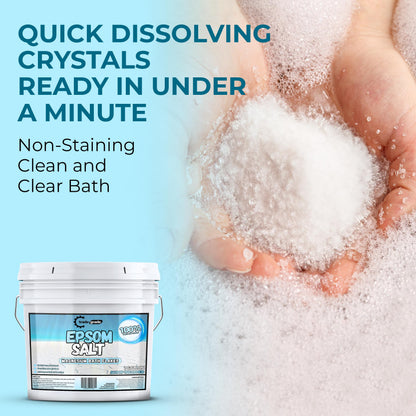 Trade Grade Epsom Salt – Pure Magnesium Sulfate for Soaking & Relaxation (1 Gallon Bucket with Scoop)