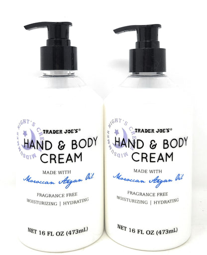 Trader Joe's Midsummer Nights Cream Hand & Body Lotion with Moroccan Argan Oil – Pack of 2
