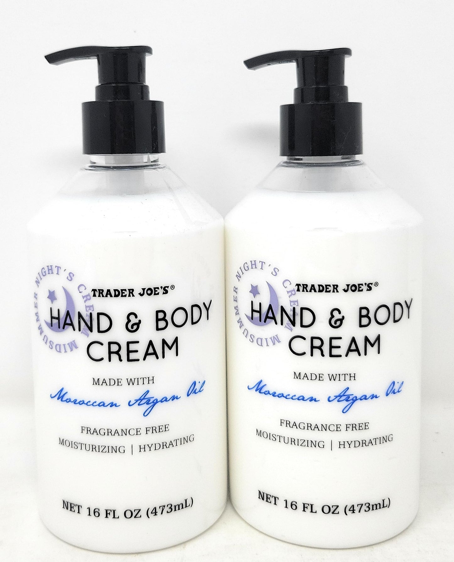Trader Joe's Midsummer Nights Cream Hand & Body Lotion with Moroccan Argan Oil – Pack of 2