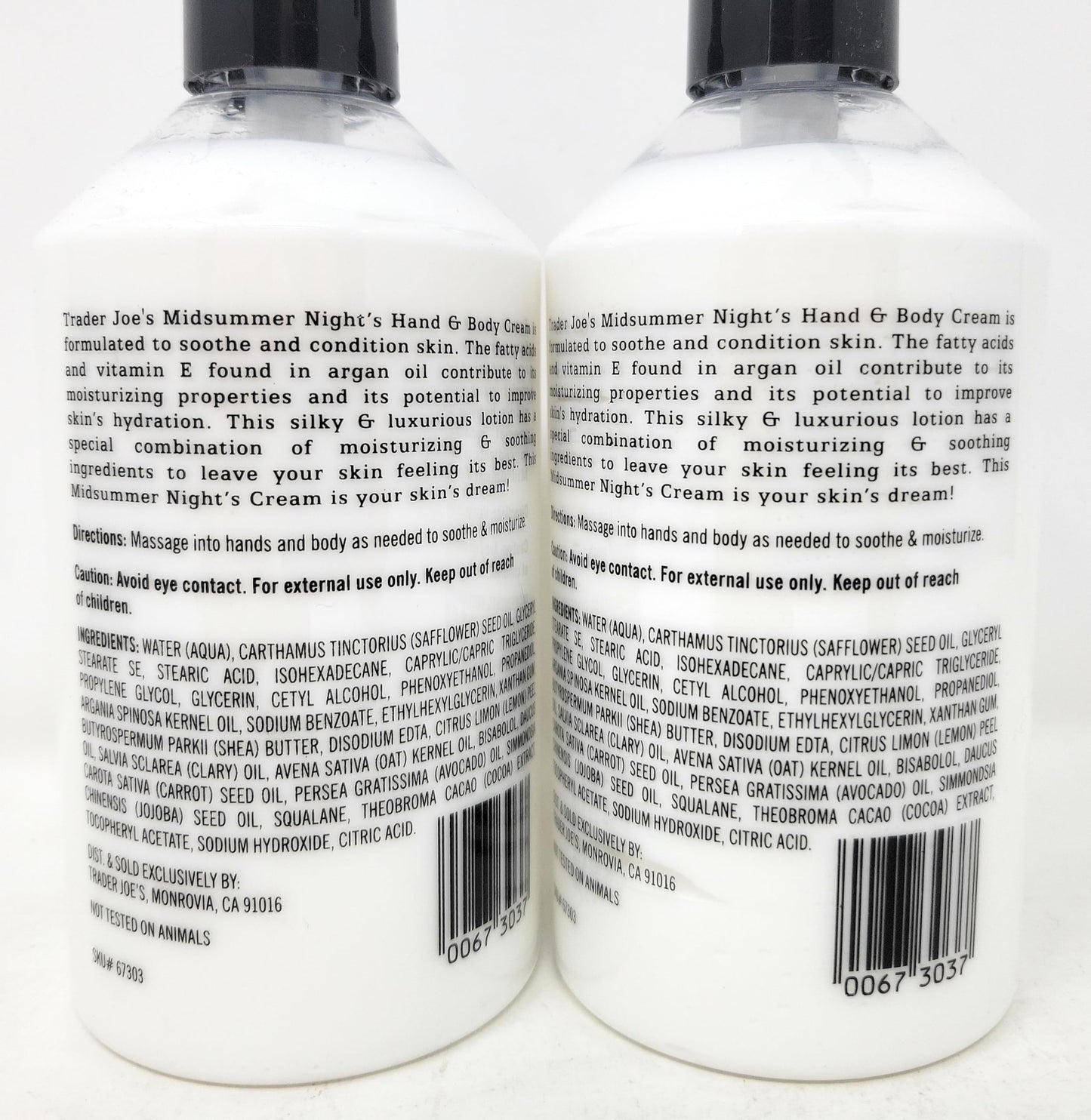Trader Joe's Midsummer Nights Cream Hand & Body Lotion with Moroccan Argan Oil – Pack of 2
