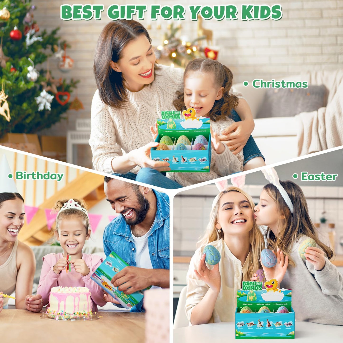 TranquilBliss Dino Egg Bath Bombs for Kids – 6-Pack with Surprises