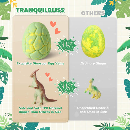 TranquilBliss Dino Egg Bath Bombs for Kids – 6-Pack with Surprises