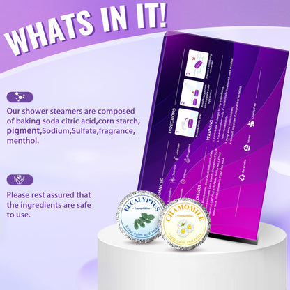 TranquilBliss Shower Steamers – Purple Set (2 Packs, 12 Tablets)