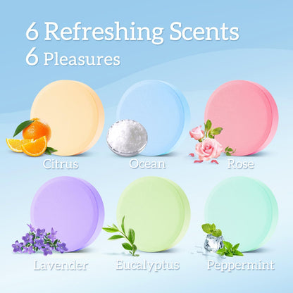TranquilBliss Shower Steamers – 12 Count, Six Scents, Organic & Natural Fragrance