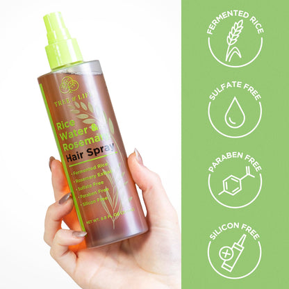 Tree of Life Beauty Rice Water Hair Spray – Rosemary Water, Caffeine & Biotin for Hair Growth (8.8 fl oz)