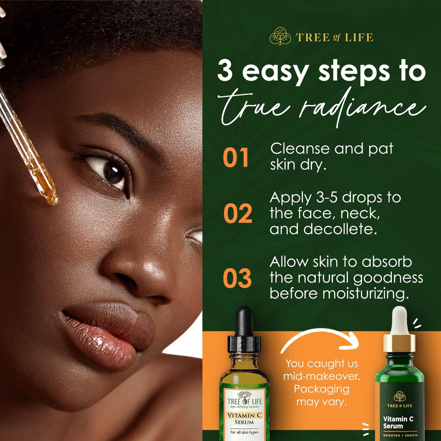 Tree of Life Beauty Skin Care Set Brightening and Firming Trio – Vitamin C Serum, Niacinamide & Pro Collagen Peptide | Dermatologist Tested