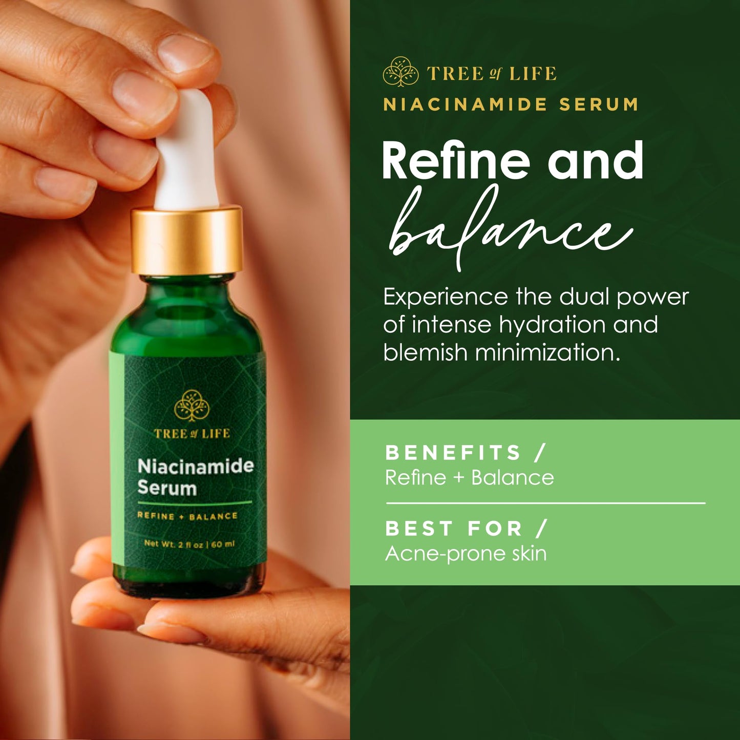 Tree of Life Beauty Skin Care Set Brightening and Firming Trio – Vitamin C Serum, Niacinamide & Pro Collagen Peptide | Dermatologist Tested