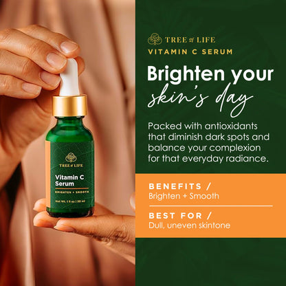 Tree of Life Beauty Skin Care Set Brightening and Firming Trio – Vitamin C Serum, Niacinamide & Pro Collagen Peptide | Dermatologist Tested