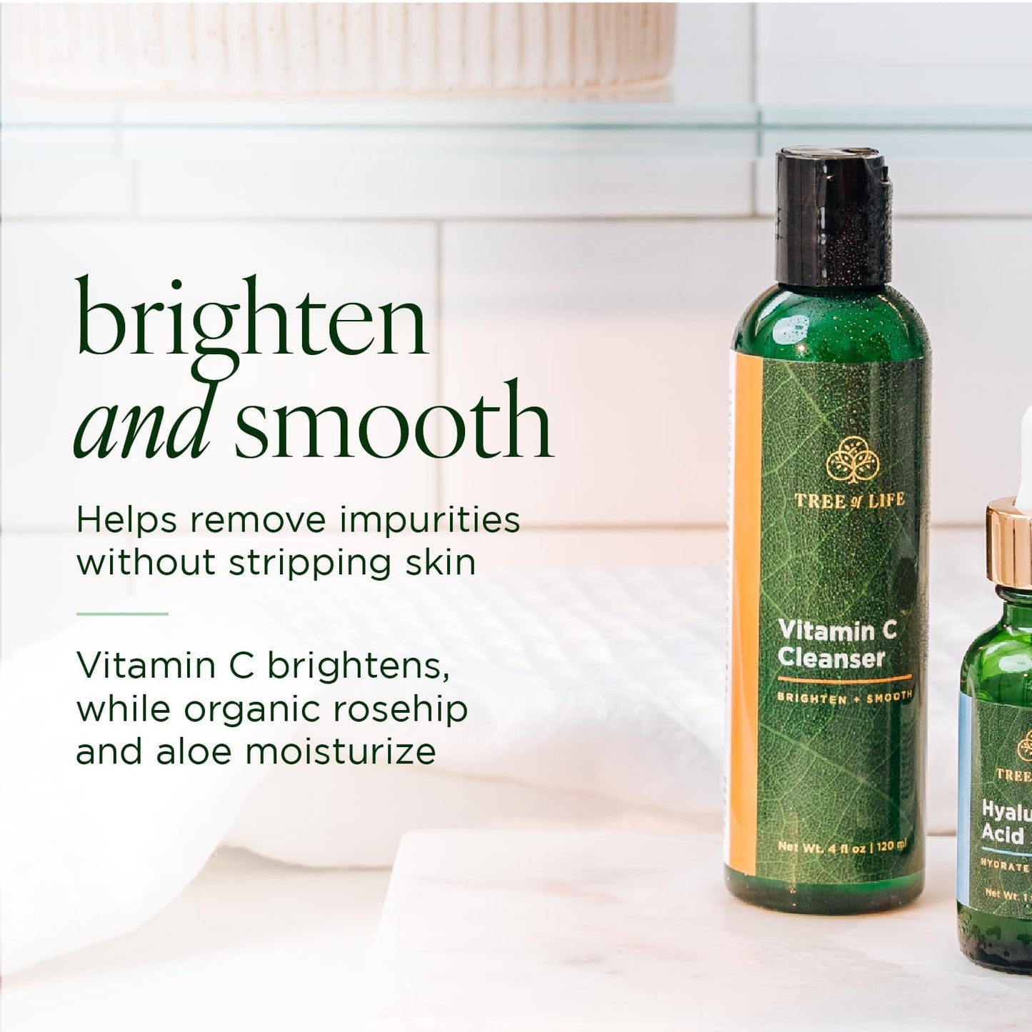 Tree of Life Beauty Vitamin C Cleanser – Brightening, Pore-Minimizing Face Care with Organic Aloe (4 Fl Oz)