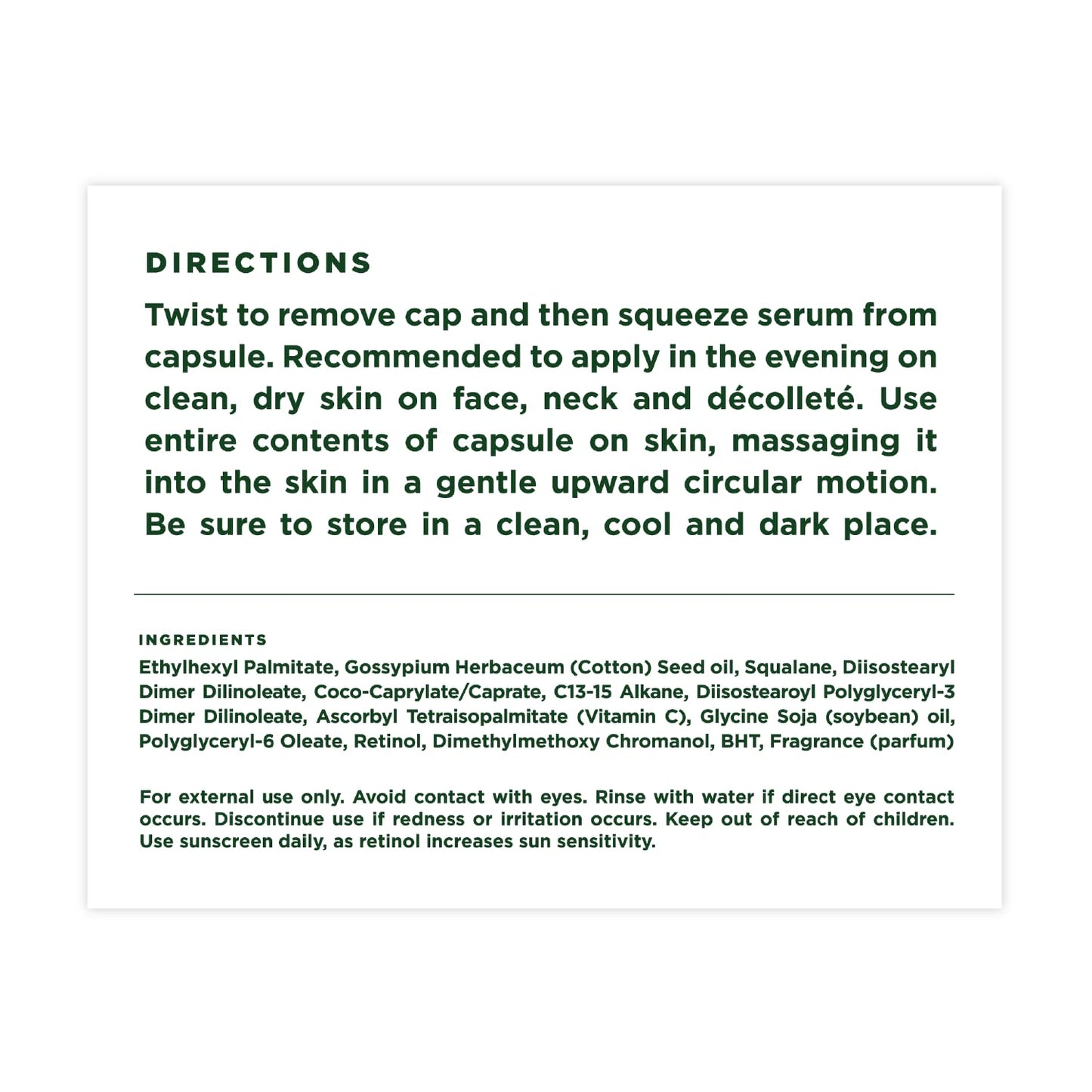 Tree of Life Vitamin C & Retinol Serum Capsules — Vegan Hydration, 30 Capsules (35 fl oz)
