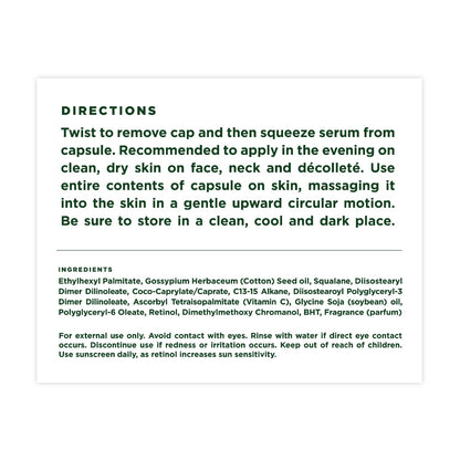 Tree of Life Vitamin C & Retinol Serum Capsules — Vegan Hydration, 30 Capsules (35 fl oz)