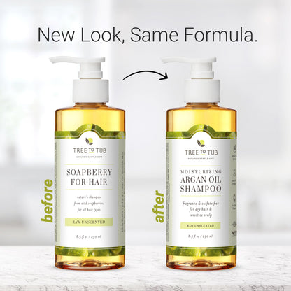 Tree to Tub Fragrance Free Shampoo for Dry & Sensitive Scalp – Unscented Hydration with Argan Oil