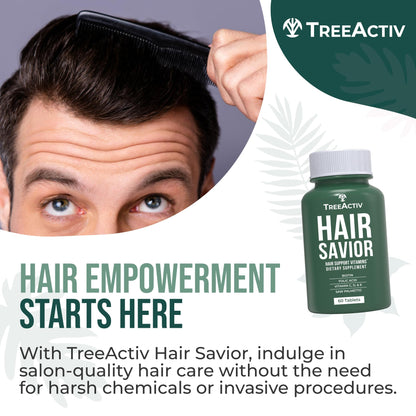 TreeActiv Hair Savior – Biotin + Saw Palmetto Hair Growth Vitamins, 60 Capsules, 30-Day Supply