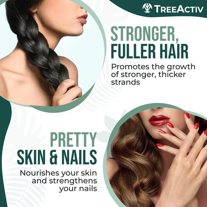 TreeActiv Hair Savior – Biotin + Saw Palmetto Hair Growth Vitamins, 60 Capsules, 30-Day Supply