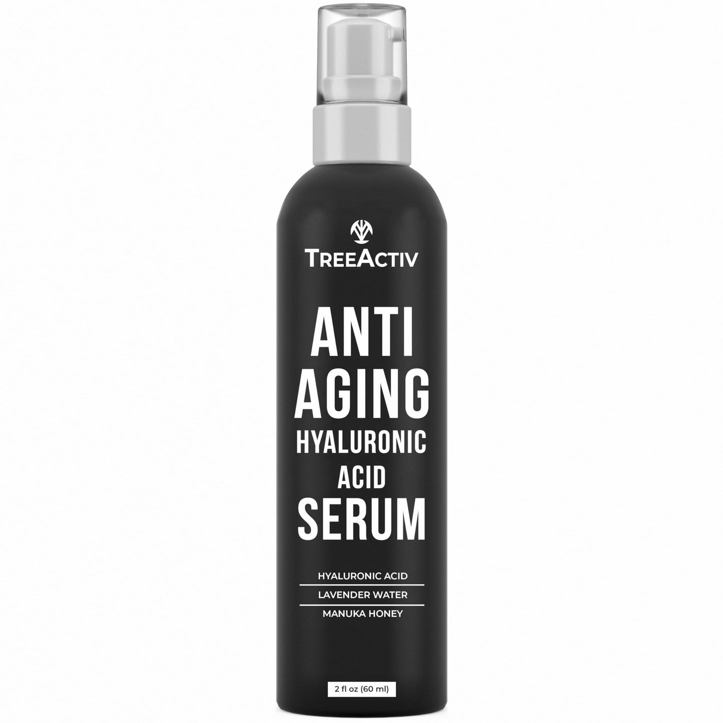 TreeActiv Anti-Aging Hyaluronic Acid Serum for Face – Hydrating, Oil-Free 2 oz