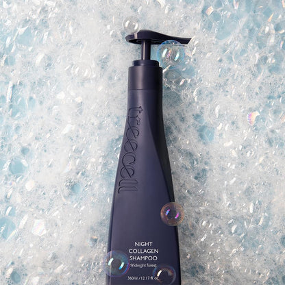 TREECELL Night Collagen Shampoo – Midnight Forest, 12.2 fl oz | Deep Cleansing, Overnight Hydration & Low-Molecular Collagen
