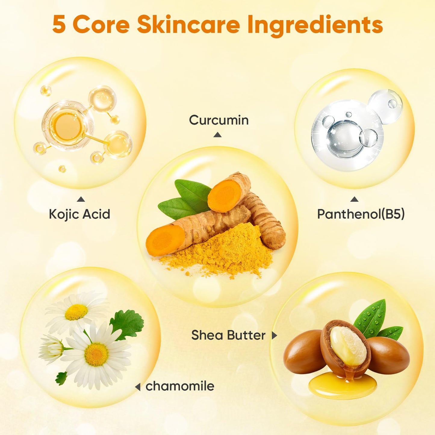 Treeroot 4Pcs Turmeric Face Wash Set — Kojic Acid Soap, Brush & Scrub Pads for Deep Cleansing