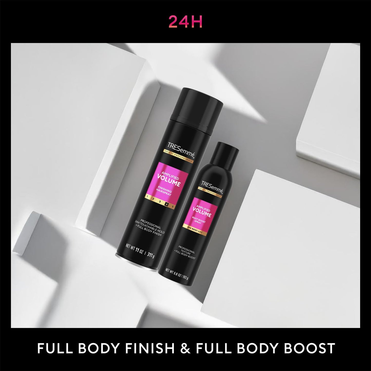 TRESemmé Amplified Volume Finishing Hairspray & Root Boost Spray – 24H Lift