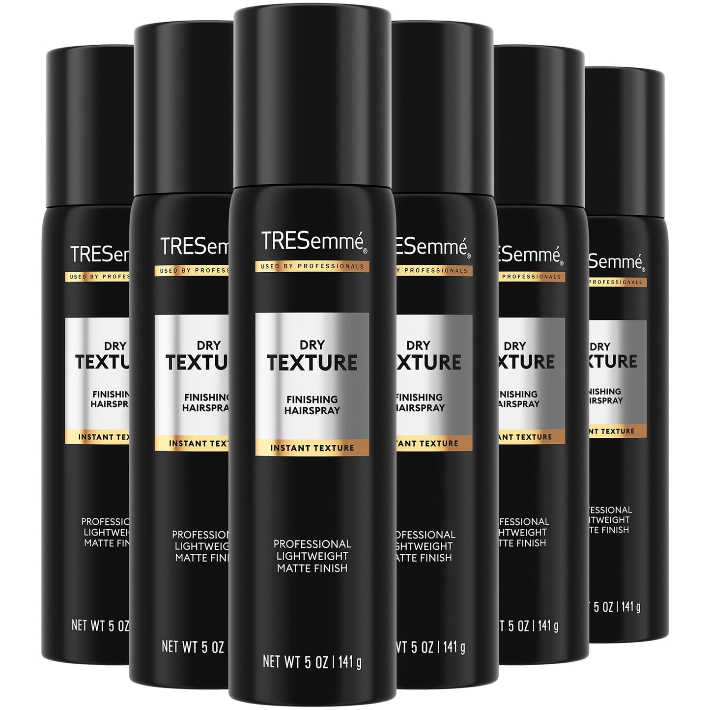TRESemmé Dry Texture Finishing Spray – Matte Finish, Texture & Volume, 24H Humidity & Frizz Control, 6-Pack (5 oz Each)
