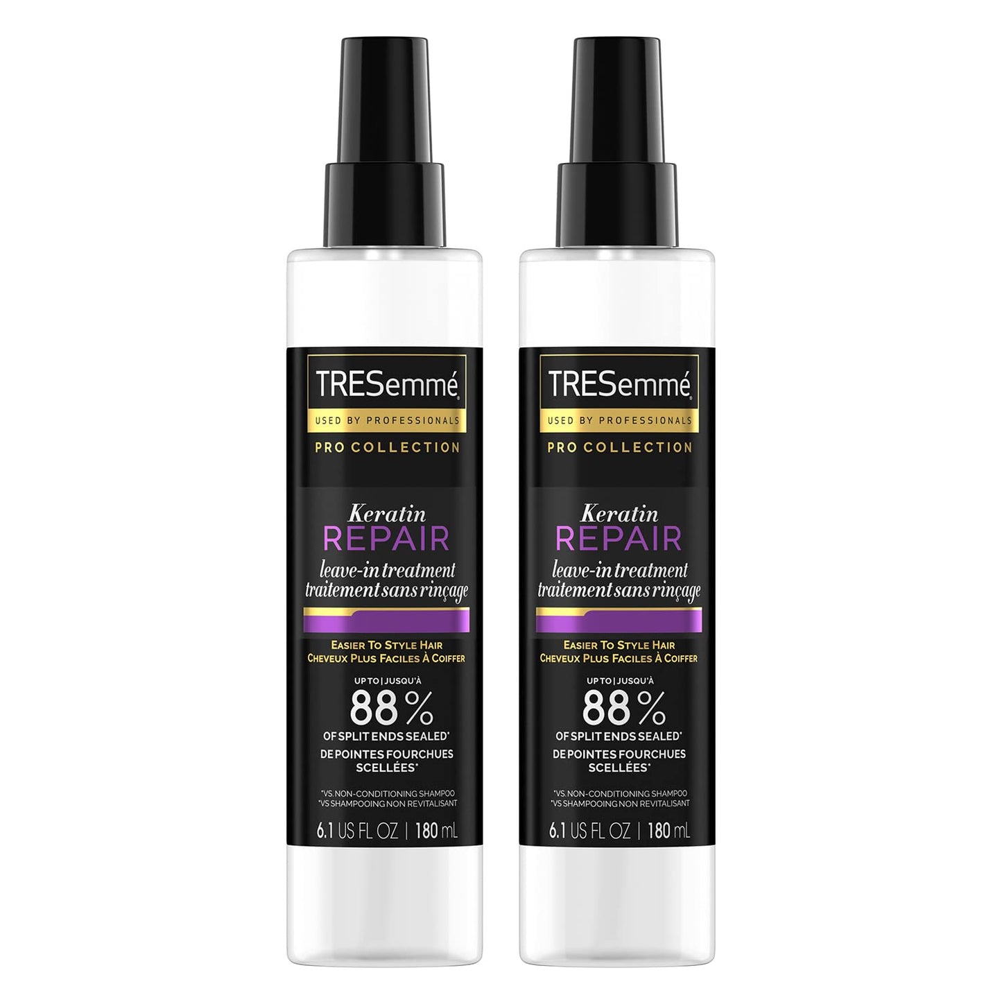 TRESemmé Keratin Repair Leave-In Conditioner Treatment — Seals Split Ends & Tames Flyaways, 2 Pack 6.1 oz