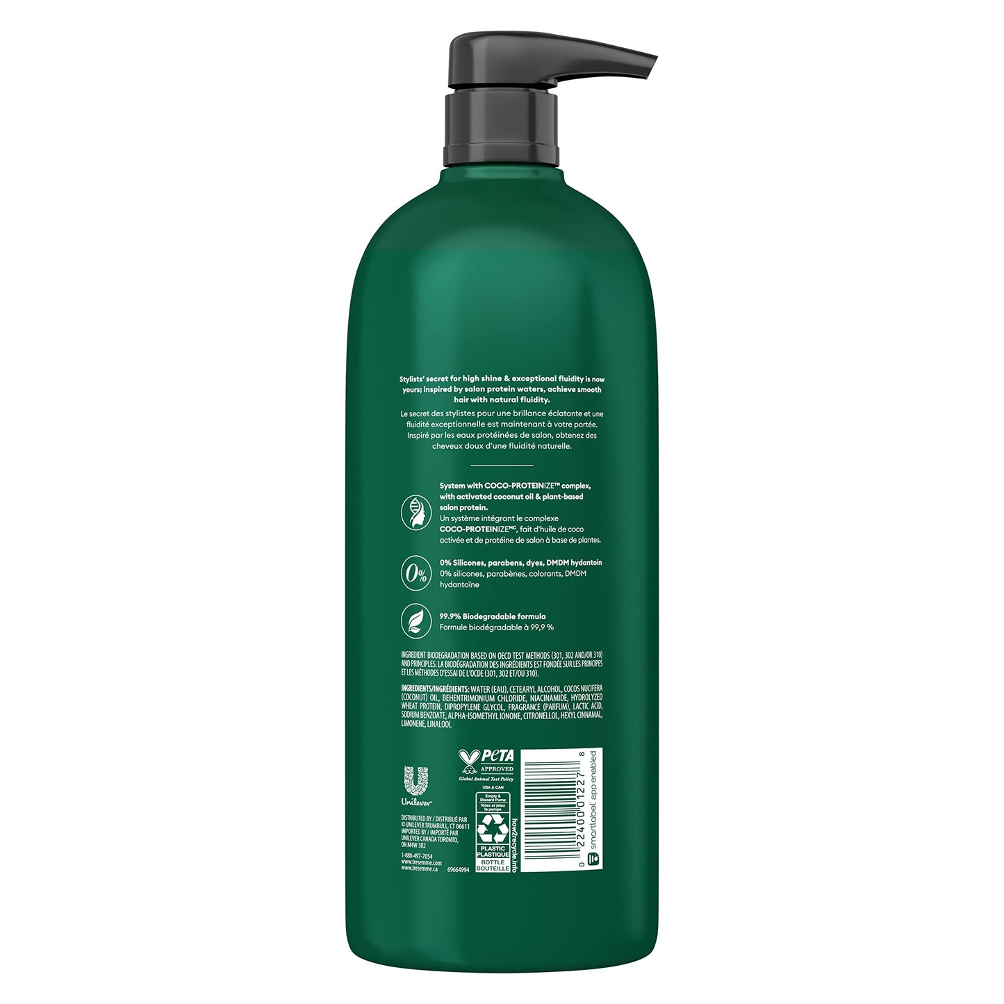 TRESemmé Pro Infusion Fluid Smooth Conditioner – Silicone-Free, Coconut Drops, Plant Protein & Niacinamide, 33.8oz