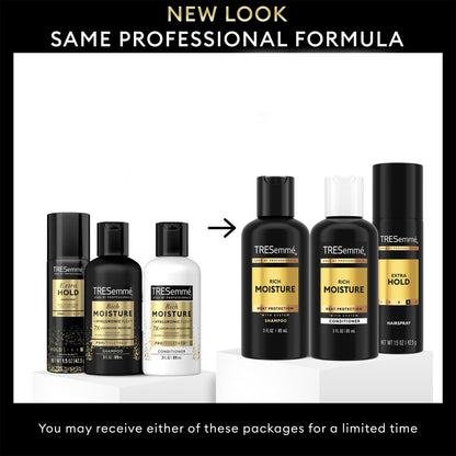TRESemmé Travel Essentials: Rich Moisture Shampoo, Conditioner & Extra Hold Hairspray