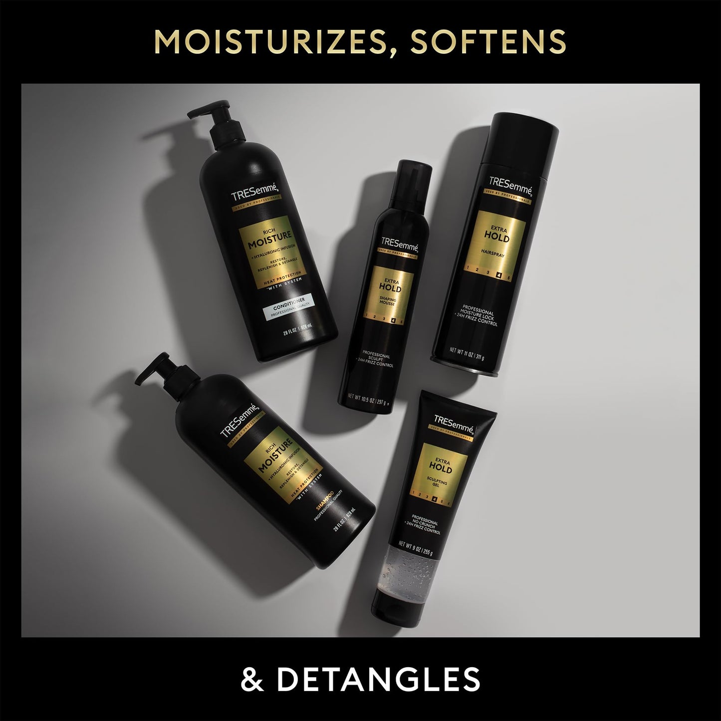 TRESemmé Travel Essentials: Rich Moisture Shampoo, Conditioner & Extra Hold Hairspray
