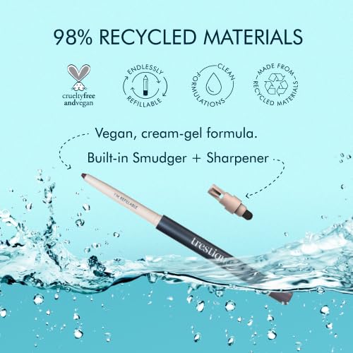 TRE'STIQUE Eyeliner — Refillable, Long-Lasting Eye Pencil with Built-In Smudger & Sharpener | Clean Beauty