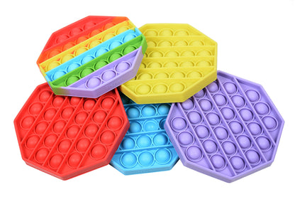 Treycer 5-Pack Silicone Bubble Fidget Toy – Rainbow Pop It for Stress Relief, Focus & Office Use