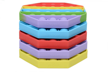 Treycer 5-Pack Silicone Bubble Fidget Toy – Rainbow Pop It for Stress Relief, Focus & Office Use