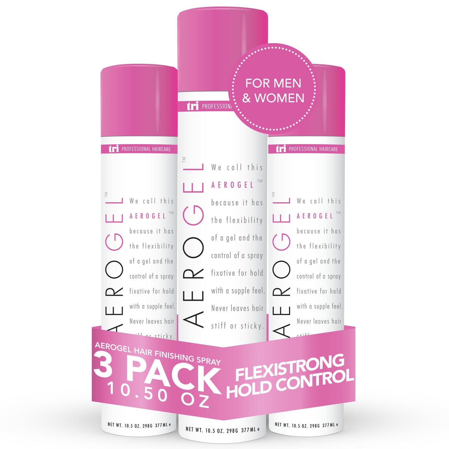TRI Design Aerogel Hairspray — Flexible Hold for Curly Hair (Pack of 3, 10.5 oz) | TRIDESIGN