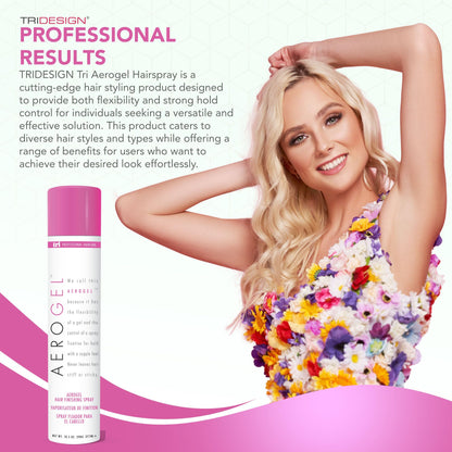 TRI Design Aerogel Hairspray — Flexible Hold for Curly Hair (Pack of 3, 10.5 oz) | TRIDESIGN