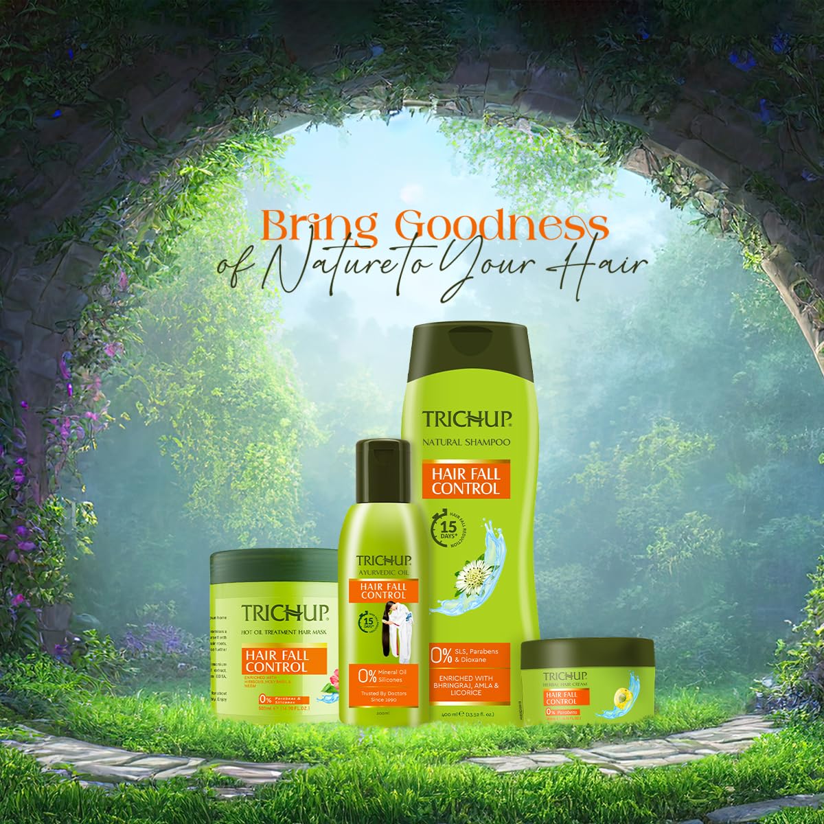 TRICHUP Hair Fall Control Herbal Shampoo Pack of 3 – 200 ml Each