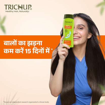 TRICHUP Natural Anti-Hair Fall Shampoo – Bhringraj Amla Licorice Herbal Cleanser (Pack of 2)
