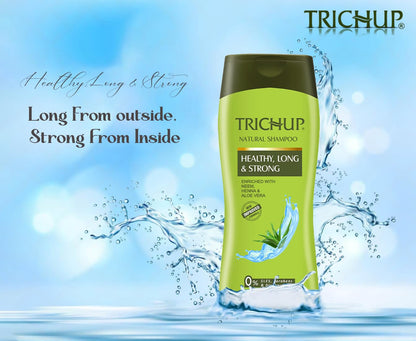 TRICHUP Herbal Shampoo with Aloe Vera, Neem & Henna – Paraben Free, 2 x 13.52 fl oz – Gentle, All Hair Types