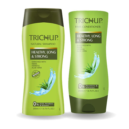 TRICHUP Healthy, Long & Strong Shampoo & Conditioner Set – Aloe Vera, Neem & Henna (Sulfate & Paraben-Free) – 13.52 fl oz (Pack of 2)