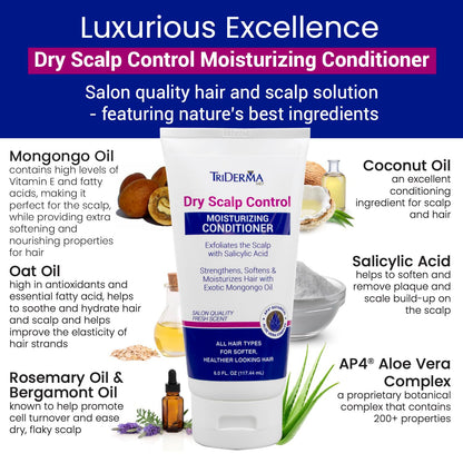 TriDerma Dry Scalp Control Deep Moisturizing Hair Conditioner – Salon Quality Treatment