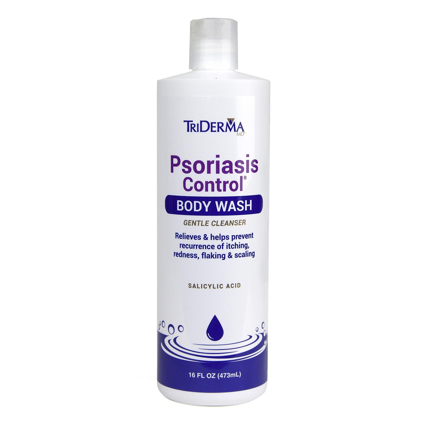 TriDerma Psoriasis Control Body Wash – 2% Salicylic Acid & AP4 Aloe Gel, 16 oz
