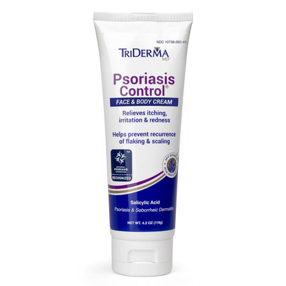 TriDerma Psoriasis Control Cream for Face & Body – 4.2 oz (Non-Greasy, Fragrance-Free)