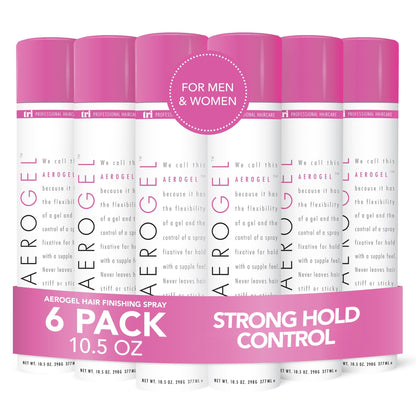 TRIDESIGN TRI Design Aerogel Hairspray – Strong Hold, Flexible Styling, 6-Pack (10.5 oz each)
