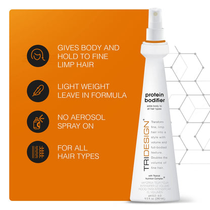 TRIDESIGN Protein Bodifier Hairspray – Volumizing Texture for All Hair Types (9.5 oz)