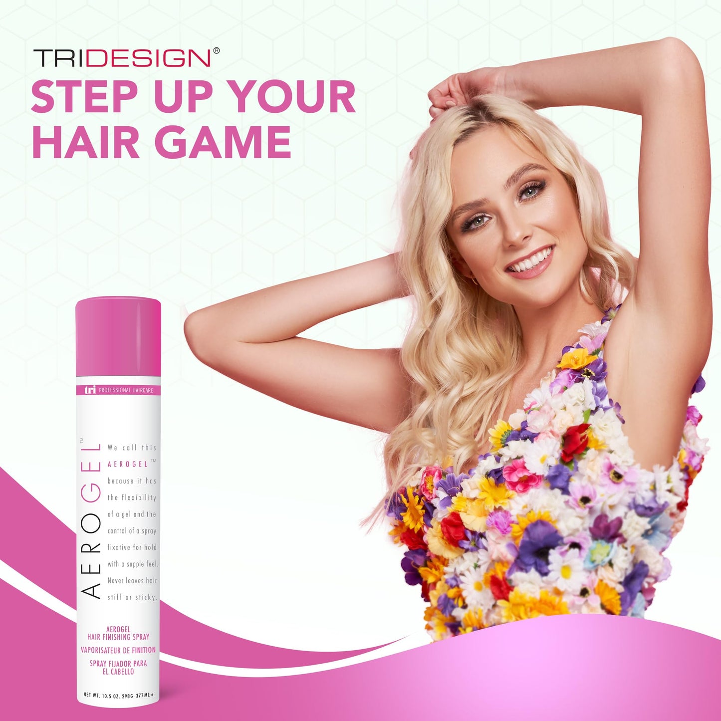 TRIDESIGN TRI Design Aerogel Hairspray – Strong Hold, Volumizing, Non‑Sticky (Pack of 4, 10.5 oz)