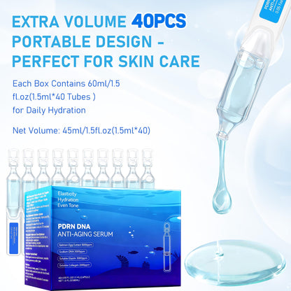 Trihood Salmon DNA PDRN Ampoule — Korean Collagen & Hyaluronic Acid Serum with Niacinamide & Glutathione (0.05 fl oz x 40)