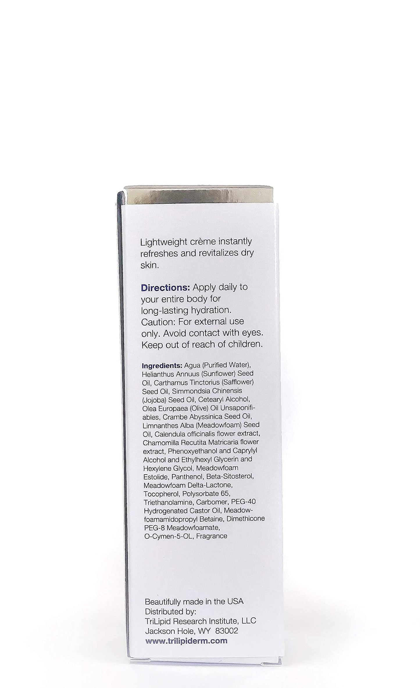 Trilipiderm All-Body Moisture Retention Crème — Plant-Based Hydration for Body & Face (Travel-Size 3 oz)