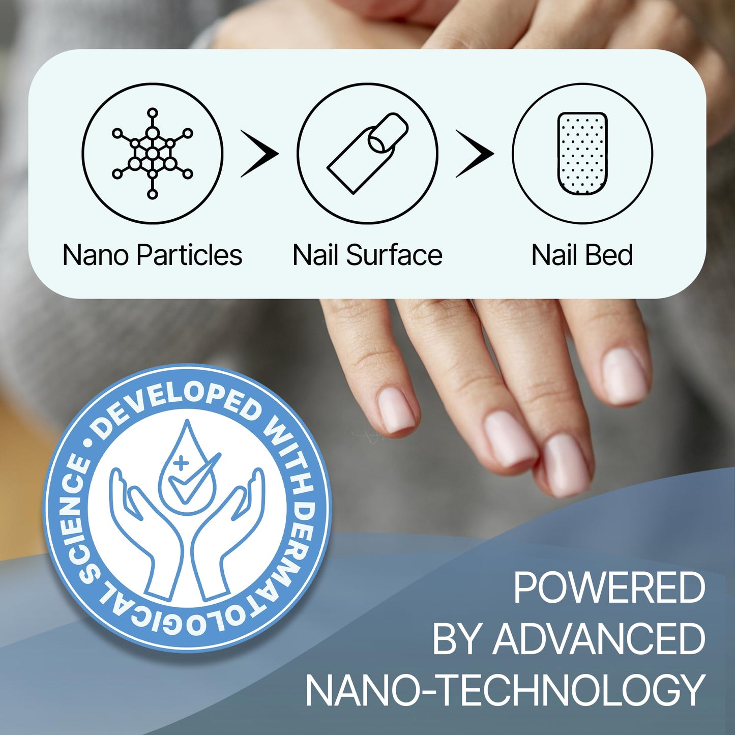 Triple Clear HF Nano Nail Strengthener Oil - Plant-Based Nail Therapy for Damaged Nails (0.5 fl oz)